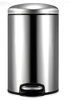MRBVAOXVD Rubbish Bins,Bin 12L Household Garbage Can Liviroom Kitchen Bathroom with Cover Stainless Steel Simple Footdal Garbage Can Office Large Waste Paper Basket Kitchen/Silver