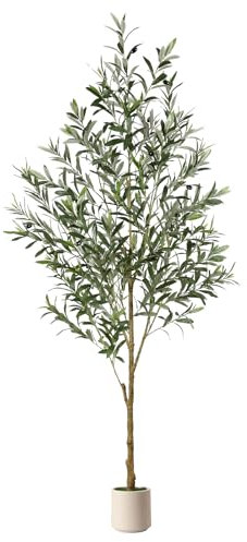 Alupssuc 60cm Olivo Artificiale, Albero di Ulivo Artificiale Piante Finte da Interno Piante Finte Perfette in Vaso, Decorazione Realistica in Vaso per Interni ed Esterni per Soggiorno e Ufficio