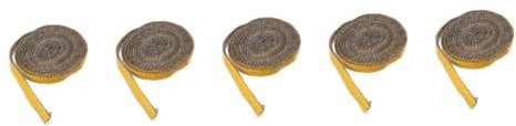 HEMOTON 5 Rollos Junta de Chimenea Cocina Tira del Sello de la Puerta Universal Borrador fogon Stove Cuerda para Estufa de leña Sellador de Humos para Estufas de leña. Fibra de Vidrio