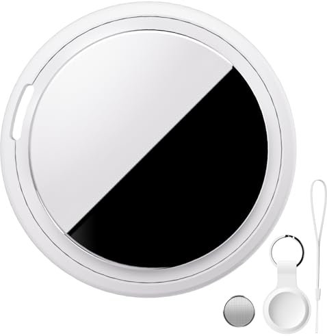Bnlei Localizador Smart Air Tracker Tag Funciona con Apple Buscar (Solo iOS), Batería de Repuesto Incluida, Rastreador para Llaves, Coche, Bicicleta, Cartera, Perros (Blanco lechoso, Paquete de 1)