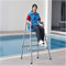Hoher Hocker Rutschfesten Schwimmbadleiter Pool Hochstuhl für Rettungsschwimmer, 4ft 5ft 6ft Edelstahl-Lebensrettungs-Beobachtungsstuhl für See/Terrasse/Patio/Wasserpark(120cm/47.2in/3.9ft Tall)