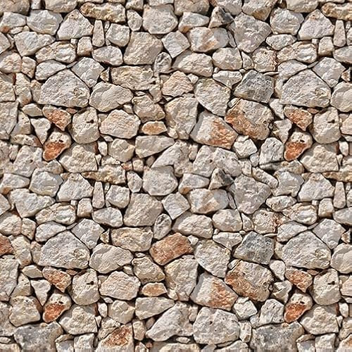 TRIOSK Sichtschutz Garten Dekoration Plane groß mit Motiv Bruchstein Mauer Optik Hell Motivbanner Blickdicht für Terrasse Zaun Gartenzaun Gartenposter PVC Zaunblende 600x200 cm