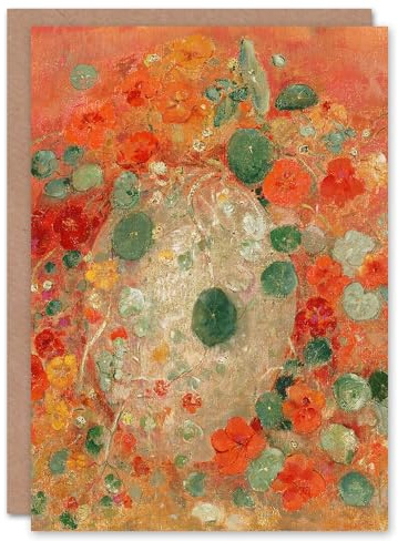 Artery8 Odilon Redon Art Card Nasturtium Flowers Floral Painting