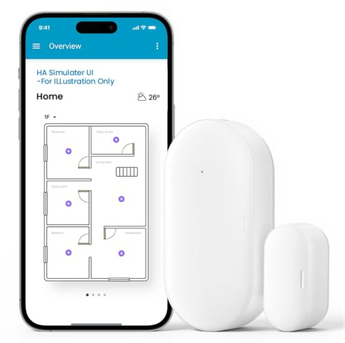 QKF Zigbee Door Window Sensor, Work with Home Assistant Zigbee2MQTT, SmartThings, Zigbee 3.0 Wireless Contact Sensor for Smart Home Automation, Cabinet, Zigbee Hub Required