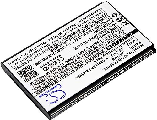 TECHTEK Battery 650mAh compatible with [BT] Elements 1K replaces 043048