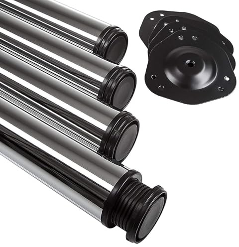 SOTOOLS 4er Set STABLEMOUNT PRO Tischbein, H=710 mm, Chrom poliert | Stahl, Plattenmontage, Rohr-Ø 76 mm, Tragkraft: 75 kg/Stk., 300 kg/ges., stabil, langlebig, hochwertig.