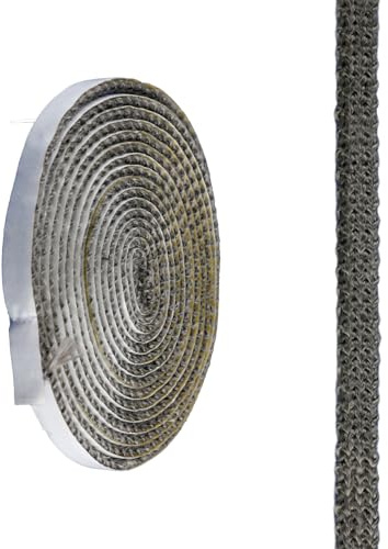 Tabanzhe Flat Stove Rope,Self Adhesive Fireplace Seal Tape,Heat Resistant Fiberglass Stove Glass Door Gasket,Flat Sealant Strip for Wood Stoves & Fireplaces,3m x 10mm