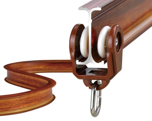 Gebogene Gardinenschiene, Flexibel Biegbare Vorhangstange Für Gardinenaufhängung, Raumteiler, Balkone, Büros, Hotels Vorhangschienen-Set(Natural,6.6FT/200CM)
