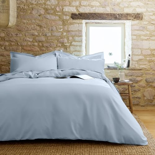 Christy 200TC Organic Super King Duvet Cover Set | Classic Blue | 100% Certified Organic Cotton Bedding | Super Soft and Smooth Bed Linen