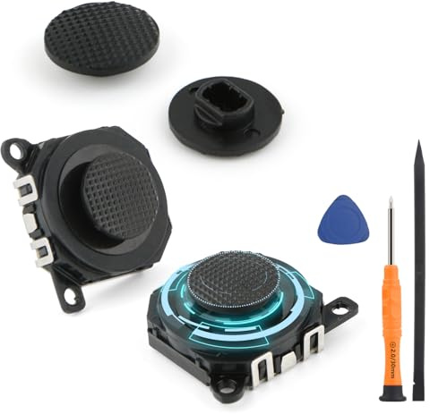 RongZy 2 Piezas Joysticks para Sony PSP 1000 1001 Reparación de Joystick para PSP 1000 1001 Electromagnético ALPS con Thumbsticks Herramienta de Reparación