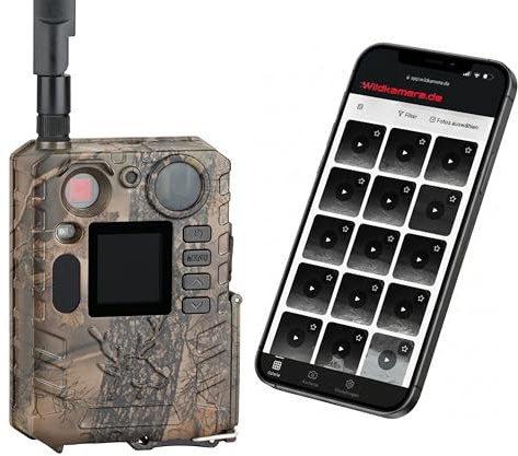 Wildkamera WildStream 4G LTE mit App – 4K Fotofalle mit jeder SIM Karte nutzbar, Live Bilder aufs Handy, WebApp, Nachtsicht, Wasserdicht – Jagdkamera ohne Simlock für Wildbeobachtung & Überwachung
