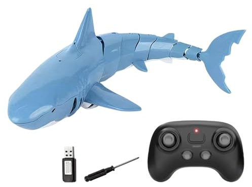 Simulation Jouet Requin RC | Modèle Électronique PP Étanche 1200mAh 13,39x5,91x3,54 Pouces Avec Distance De 50 M - Poisson Robotique Télécommandé | Pour Piscine, Plage, Salle de bain, Anniversaire, N