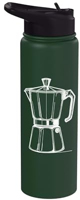 Caffettiera vintage con grafica per amanti del piano cottura espresso Stainless Steel Insulated Water Bottle