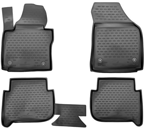 WALSER XTR Gummi Fussmatten Auto für VW Touran I, II, 5 Sitze, 2003-2015, 100% passgenaue Auto Fußmatten, robuste Universal Fußmatte Auto, Gummimatten Auto, Auto Fussmatten Gummi