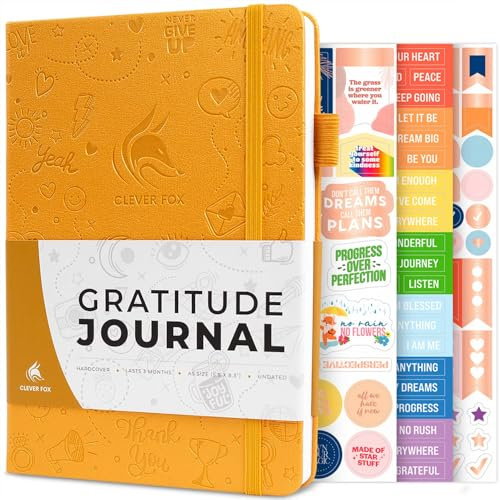 Clever Fox Dankbarkeits-Tagebuch - Happiness, Positivity & Affirmation Daily Journal für Frauen & Männer - Inspirierendes Notizbuch für positiven & dankbaren Geist - 3 Monate undatiert - A5 Hardcover,