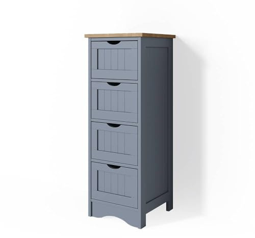 Vicco Badschrank Bianco, Grau, 30 x 81 cm | kombinierbar mit weiteren Möbeln der Bianco Serie