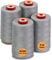 New brothread - 28 Optionen - 4 Große Konen 5000M Allzweck Polyester Nähgarn 40S/2 (Tex27) zum Nähen, Quilten, Patchwork, Serger und Overlock - Silver