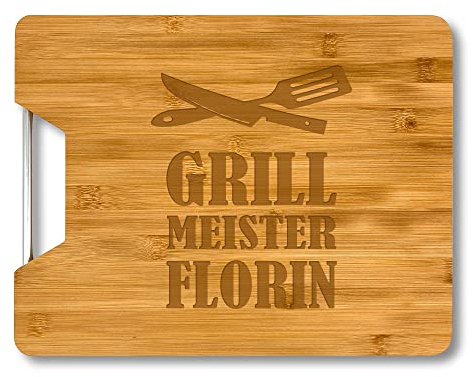 personalisiertes Schneidebrett - Geschenke für Männer - Holzbrett mit Gravur - ideal als grill Zubehör - Geschenk für den Grillmeister, Grillen und BBQ-Fans