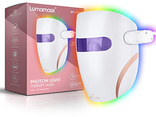 Project E Beauty Lumamask | LED-Maske Photon Lichttherapie Falten Akne Fleckentfernung Hautverjüngung Ultraleichtes Design Drahtlos Keine Steuerbox erforderlich