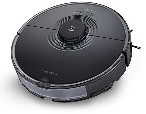 roborock S7 Robot Aspirapolvere con Alexa 2500Pa Monitoraggio app Mappatura multilivello Rilevamento tappeti Spazzola in gomma galleggiante intelligente per animali domestici, pavimenti duri (nero)