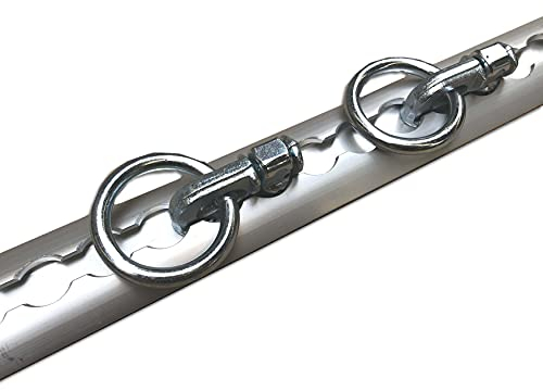 Trupa 2 m Airlineschiene Premium Zurrschiene halbrund 2000mm + 2 x Doppelfitting mit Ring