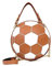 sugenie Sac à main en forme de ballon de basket - Pour femme - En cuir synthétique - Marron - Taille S