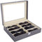 AUTOARK Linen 8 Piece Eyeglasses Storage and Sunglass Glasses Display Case Organizer,Grey,AW-136