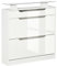 HOMCOM Mueble Zapatero de 2 Puertas Zapatero Estrecho para 16 Pares de Zapatos con Cajón Estante Abierto y Encimera de Vidrio para Pasillo Entrada 89x23x96 cm Blanco