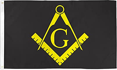 AZ FLAG - Bandera Francmasonería Negra - 90x60 cm - Bandera Francmasónica - Masónica 100% Poliéster con Ojales de Metal Integrados - 50g - Colores Vivos Y Resistente A La Decoloración