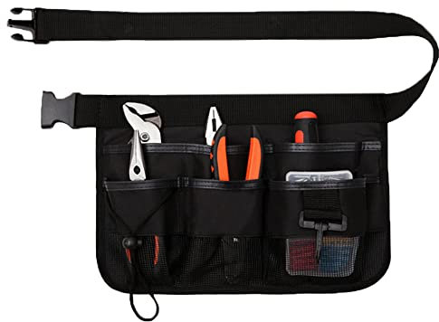 Ceinture à Outils de Jardin, Sac à Ceinture d'Outils Réglable, Ceinture Porte Outil, 7 Pochettes, Tissu Oxford 600D, Étanche, avec Ceinture Ajustable, pour Maison, Jardin, Camping, Nettoyage (Noir)