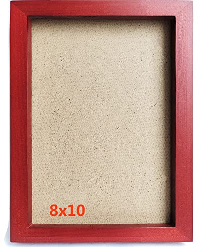 ZXT-parts Bilderrahmen, 20,3 x 25,4 cm, Rot, Massivholz, Kunststoffplatte, die Tischplatte oder die Wand.