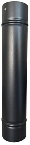 Tubo per Stufa a Legna in Lamiera porcellanata per Canna Fumaria (Tubo da 25H cm - 12 Ø cm, Nero Opaco)