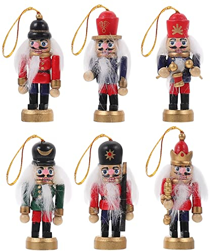 PartyKindom Nussknacker Figur zum Nüsse Knacken, 6 Stück Nussknacker Weihnachten Deko Innen Nutcracker Christmas Deko Nussknacker Soldat