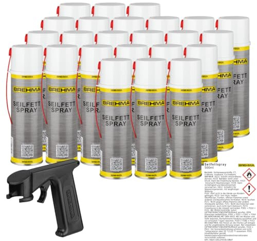 24x BREHMA Seilfett Spray 500ml Fettspray Sprühfett Kettenspray mit Griff