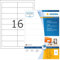 HERMA 10780 Adressetiketten für Inkjet Drucker, 80 Blatt, 97 x 33,8 mm, 16 pro A4 Bogen, 1280 Stück, selbstklebend, bedruckbar, matt, blanko Adressaufkleber Etiketten für Tintenstrahldrucker, weiß