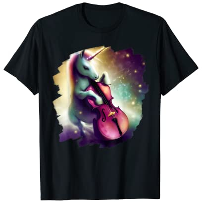 Einhorn spielt Cello Bass Lustige magische Cellist-Musik T-Shirt