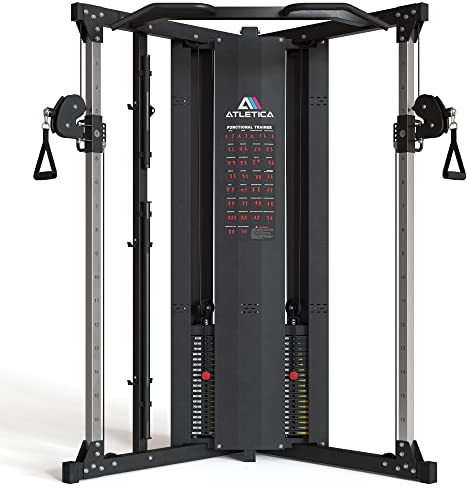 Atletica X-Five | Kabelzug Station | Kraftstation | 195cm für niedrige Deckenhöhen | auch in 210cm verfügbar | 180kg Steckgewichte | 2:1 Übersetzungsverhältnis Größe 210cm und 195cm