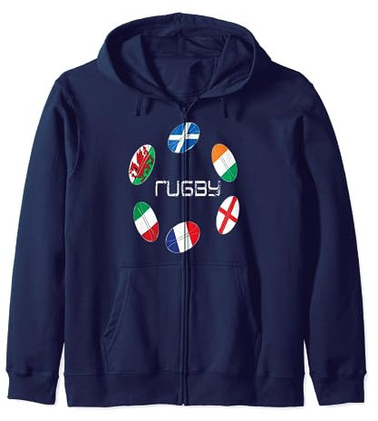 6 Nations Rugby T-Shirt Kapuzenjacke