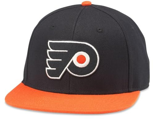 AMERICAN NEEDLE NHL National Hockey League Archive 400 Adjustable Snapback Baseball Hat, Philadelphia Flyers (Schwarz/Orange), Einheitsgr��e