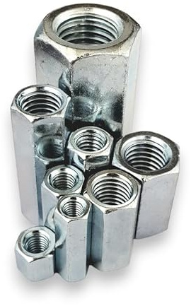 Langmutter M10 x 20 mm Verzinkt Stahl Sechskant - Verbindungsmuttern - Distanzmuffen - Größe und Menge wählbar (Gewinde: M10, Länge: 20 mm, Menge: 10 St.)