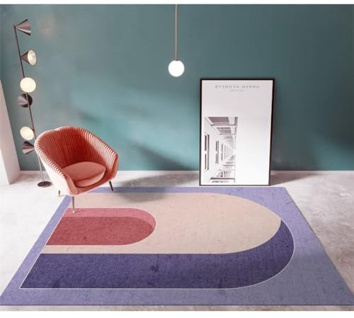 LKTRUK Terrassenteppich Rechteckiger Lila Teppich, Esszimmerteppich, Schlafzimmerteppich Fussmatten Innenbereich Teppiche Schlafzimmer Lila 160X230Cm 5Ft 3''X7Ft 6.6''