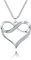Kette Damen 925 Sterling Silber Halskette Herz mit Zirkonia Unendlichkeit Symbol Infinity Herzkette Liebe Kette mit Anhänger für Freundin Frau Sie Schmuck Für Damen Mädchen Valentinstag Weihnachten