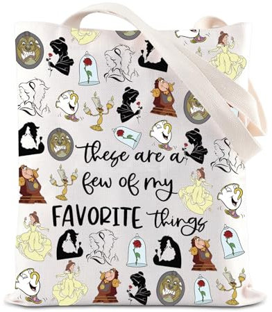 TSOTMO Beauty Inspired Shoulder Bag Belle Princess Lover Gift Fairy Tales Gift A Tale as Old as Time Gift Beast Tote Bag, Beauty-Tragetasche, medium