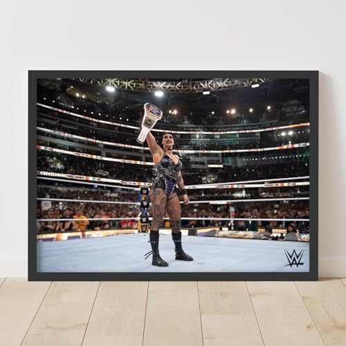 Themed WWE Print – Rhea Ripley WrestleMania Win Poster Wrestling Wandkunst (29,7 cm x 42 cm – A3)