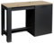 Stella Trading ADON Moderne Kücheninsel freistehend in Schwarz matt, Artisan Eiche Optik - Geräumige Kochinsel mit Arbeitsplatte - 138 x 91 x 56 cm (B/H/T)