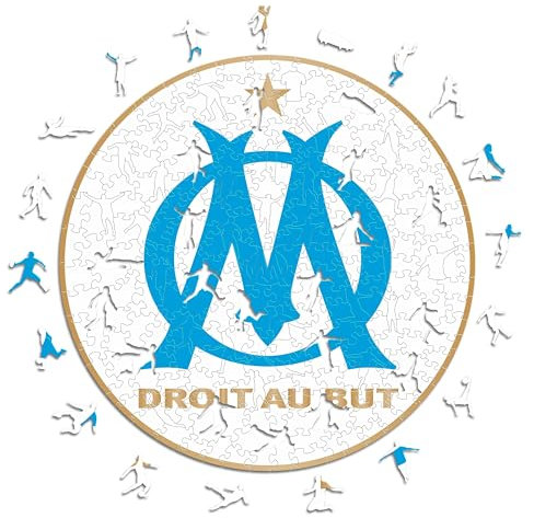 Iconic Puzzles, Marseille Logo, Puzzle en bois 100% éco-durable avec licience officielle, taille S, 150 pièces