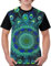 Anticsao T-Shirts für Herren, Grafik, kurzärmelig, Pfauenfedern, Mandala-Medaillon, 3D-Top-T-Shirts, Schwarz , XXL