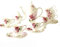 15-teiliges Teeservice aus Porzellan mit rosa Blumen, Vintage-Kaffeetassen-Set aus Knochenporzellan, Hochzeits-Teeservice für Erwachsene