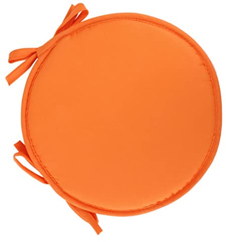 Happyyami 1 Stück Rundes Stuhlkissen Runde Stuhlsitzpolster Rutschfestes Stuhlkissen Verdicktes Stuhlkissen Für Garten Terrasse Zuhause Küche Büro Orange (30 cm)