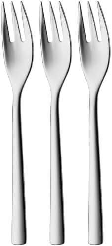 Silit Trend - Juego de 3 tenedores para tartas (15,8 cm, acero inoxidable pulido, resistente a los arañazos, apto para lavavajillas)